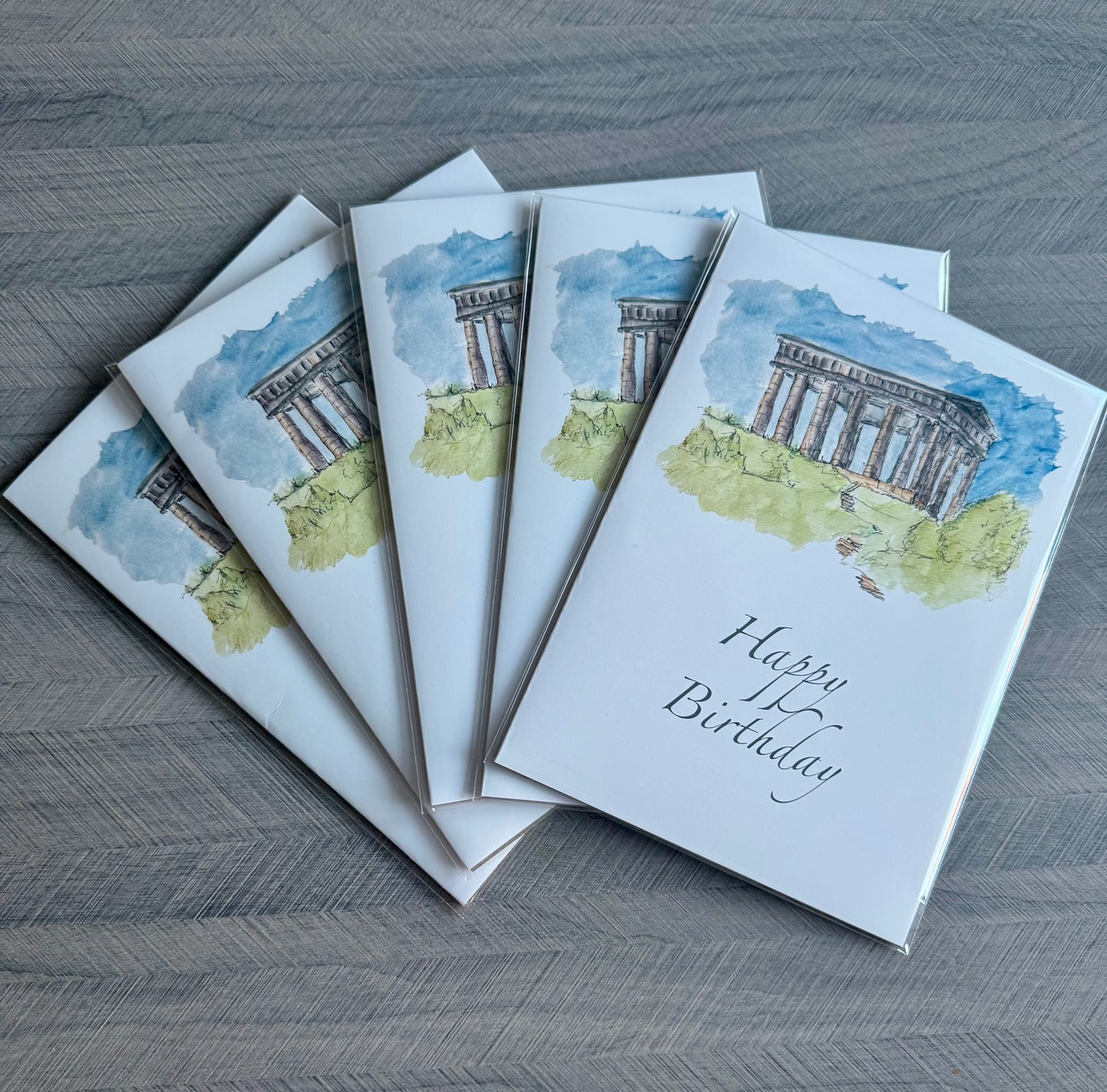 Art greeting card with original North East watercolour painting — blank inside