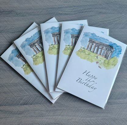 Art greeting card with original North East watercolour painting — blank inside