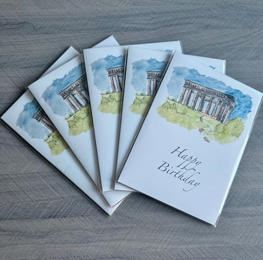 Art greeting card with original North East watercolour painting — blank inside