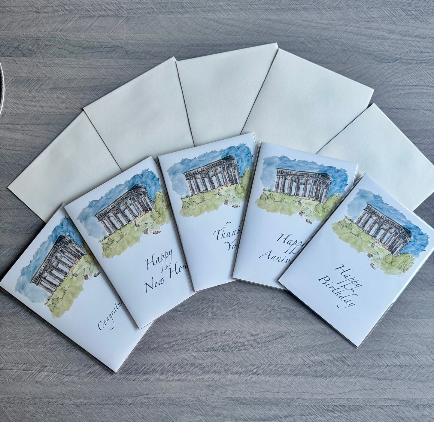 Stephen Darling Art greeting card with original North East watercolour artwork — close up detail